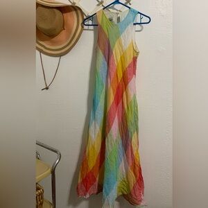 Colorful Sleeveless Midi Dress